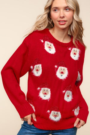 Haptics Santa Sparkle Brushed Sweater-Christmas Ugly Sweater