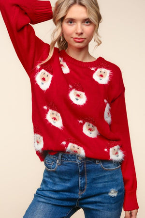 Haptics Santa Sparkle Brushed Sweater-Christmas Ugly Sweater