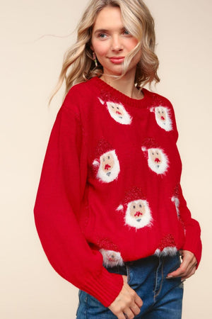 Haptics Santa Sparkle Brushed Sweater-Christmas Ugly Sweater