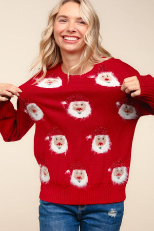 Haptics Santa Sparkle Brushed Sweater-Christmas Ugly Sweater