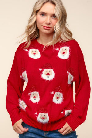 Haptics Santa Sparkle Brushed Sweater-Christmas Ugly Sweater